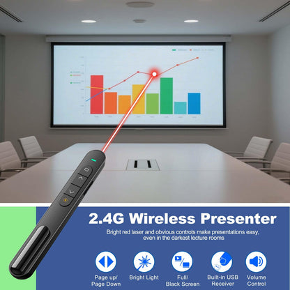 QUI Presenter Clicker USB A&C Bundle | Pen-Shaped Black & Remote-Shaped Blue