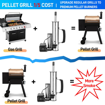Outdoor Smoke Generator, Stainless Steel Electric Smoker, Smoke Tube for Pellet Smoker, Hot/Cold Smokers with Adjustable Smokes Volume Air Pump, Perfect for Cold Smoking Cheese, Traeger accessories