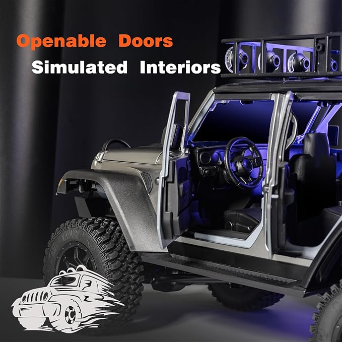 1/12 RC Crawler RTR MN-128 Off-Road Truck 4x4 RC Rock Crawler with 2.4G Remote Control RC Jeep Car Model for Adults Hobby Gifts (Black)