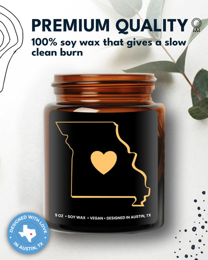 Missouri Candle, Thoughtful Missouri Themed Souvenirs & Gifts for Men and Women, Unique State Gifts, Best Sentimental Gift for Moving Away, Ideal for Birthday, Christmas, Graduation, Gift Ready