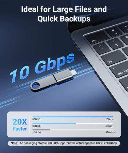Syntech USB C to USB Adapter Pack of 2, USB 3.0 Female to Thunderbolt 4/3 Adapter Compatible with MacBook Pro Air 2024, Surface, iPad, iPhone, Galaxy Notebook, XPS and More Type C Devices, Space Grey