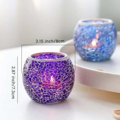 Crimson Red Glass Votive Candle Holder – Crackle Votive Style, Perfect for Table Centerpieces, Weddings & Home Decor (1 Pack)
