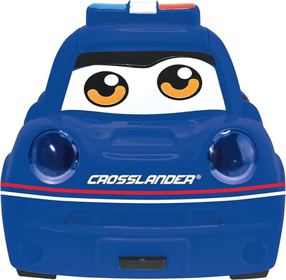 Lexibook Crosslander® Twin Set of 2 Radio-Controlled Cars (Police car Thieves' car) up to 12 km/h Sound and Light Effects 2 Remotes Black/Blue RC12