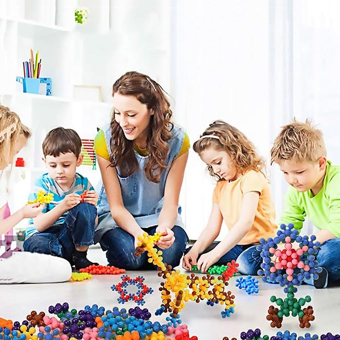 TOMYOU 400 Pieces Building Blocks Kids STEM Toys Educational Building Toys Discs Sets Interlocking Solid Plastic for Preschool Kids Boys and Girls Aged 3+ Safe Material Creativity