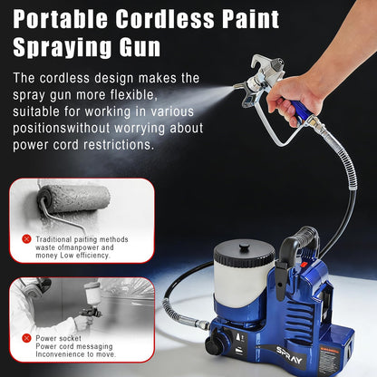 Cordless Paint Spraying Tool with Adjustable Hose - Compatible with 18V Battery Platform, 360° Spray Coverage for Furniture, Walls, and Fences