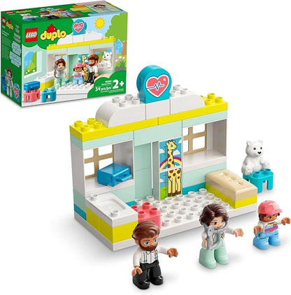 LEGO DUPLO Doctor Visit 10968 - Large Bricks Building Set Educational Early Learning Toy Includes Doctor Father and Child Figures Great Development Gift for Toddlers Girls and Boys 2+ Years Old