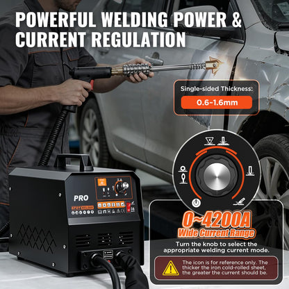 Dent Puller Welder 3500W 4200A Stud Welder Dent Repair Kit 6 Welding Modes Auto Body Spot Welder Dent Puller Machine Dent Removal Tool with Auto/Manual Welding & Overheat Protection for Car/Truck 110V