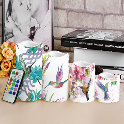 Ystardream Hummingbird Flower Flameless Candles Flicker Spring Summer Theme Decorative Decor for Wedding Date Proposal Easter Dinner Table Home Mother's Day Gift