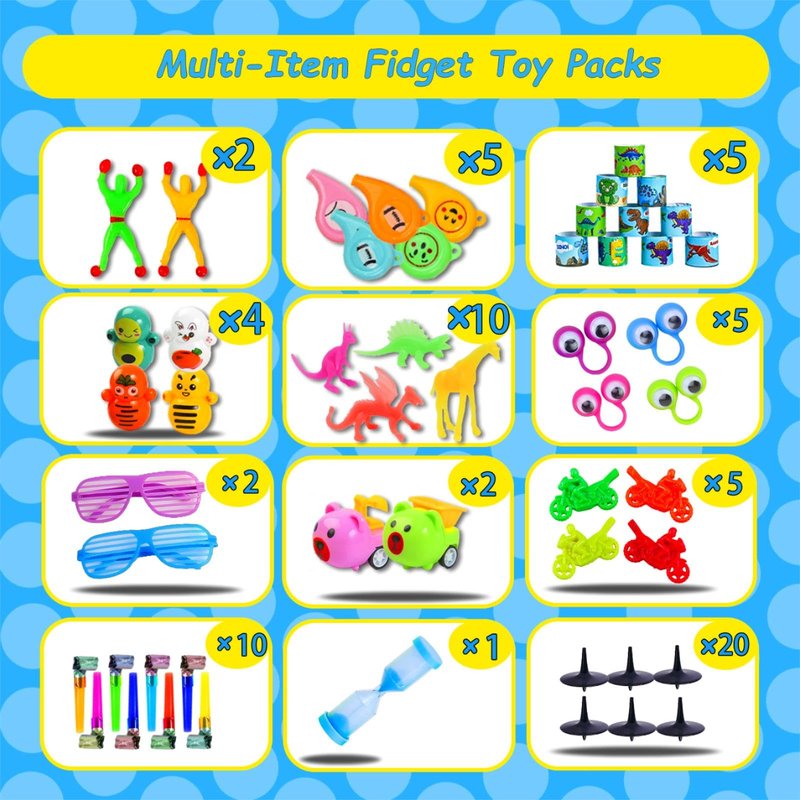 1000 Pcs Party Favors for Kids, Fidget Toys Bulk, Prizes for Kids, Fidget Stocking Stuffers Birthday Party Gifts, Carnival Treasure Classroom Prizes Box, Goodie Bag Stuffers