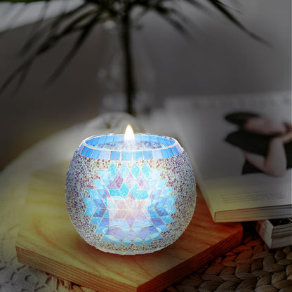 Glass Candlestick 4.13 Inch Candle Holder European Style Decorative Tealight Holder for Wedding Party Home Table Accent
