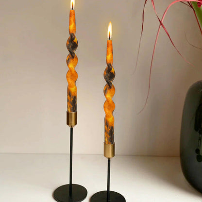 Flame Candle 10 inch Spiral Candlesticks Unscented Taper Candles Handmade Candle for Dinner Household Wedding Party Housewarming Home Décor Candles