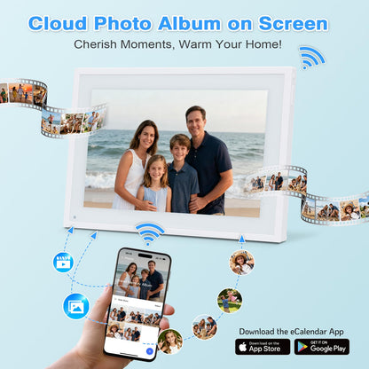 COMIX 10.1" Smart Calendar Display - Digital Family Wall Planner & Wi-Fi Chore Chart Syncs with Phones, Touch Screen Command Center & Digital Photo Frame for Home Organization, Office, Elderly