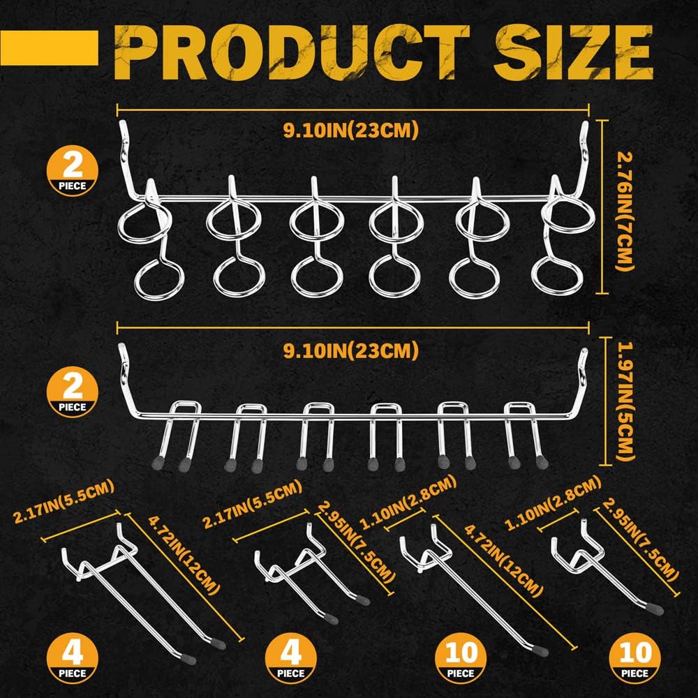 ELEAD 260 Piece Pegboard Hooks 1/8 and 1/4 inch peg Board Organizer Accessories with Pegboard Bins for Organizing Various Tools in The Garage Kitchen Bathroom Craft Room