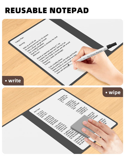 Mehaving Portable Small White Board Dry Erase Board, Reusable 9.5 * 6.6in Notebook Memo, Office Home Supplies Desk Accessories MH760 (Orange)