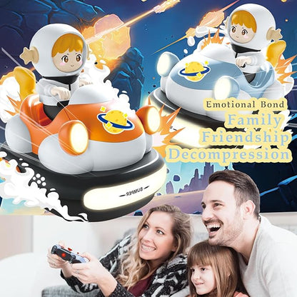 Remote Control Speed Bumper Cars Toy (2 Cars Set) – Rechargeable RC Ejector Cars with Music &amp Lights Fast-Response 2-Player Battle Racing Game for Kids Ages 3–8