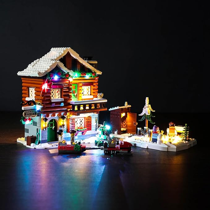 VONADO Colorful Light Kit for Lego Alpine Lodge Christmas Village 10325 Updated Creative LED Lighting Set Accessories Compatible with Lego 10325 Christmas Winter Village (Lights Only No Models)