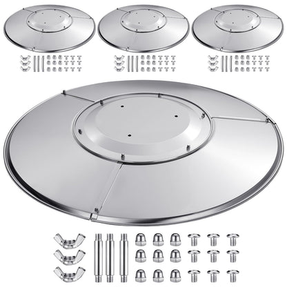 Retisee 4 Pack Patio Heater Reflector Shield - 33" Aluminum Heat Reflector Shield Top Dome Replacement Parts for Outdoor Propane Heaters