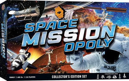 MasterPieces Space Mission Opoly Board Game - Fun Opoly Board Games for Adults &amp Kids - Includes Space Tokens &amp Cards - Ages 8+