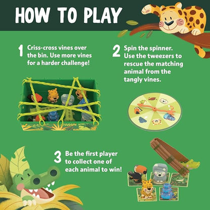 Educational Insights Jungle Rescue - Cute Preschool Board Games for Kids Toddler Fine Motor Skills Animal Matching Games for Toddlers 3-5 2-Players Boys and Girls Ages 3+