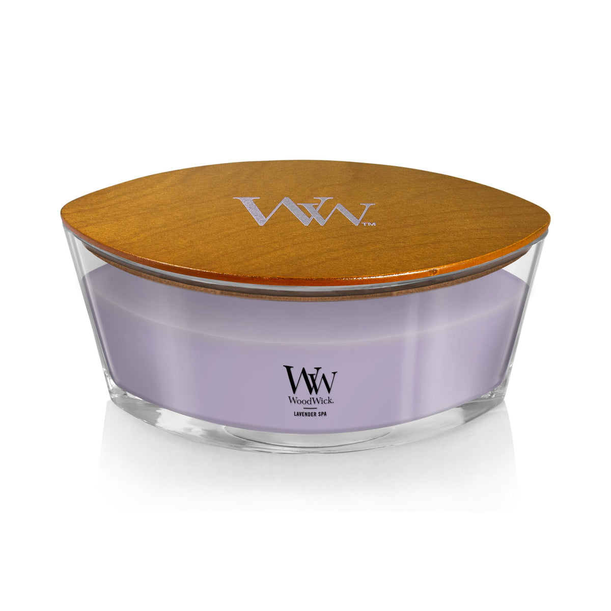 WoodWick Lavender Spa Gifts for Women and Men, 16 oz Ellipse Candle with Crackling Wick