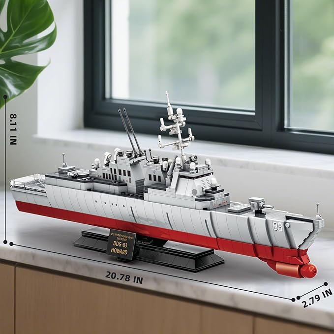 Navy Destroyer Building Set A Gift Compatible with Lego Sets for Boys 8-14 &amp Adults Perfect for Military Enthusiasts and Builders Alike (600pcs)