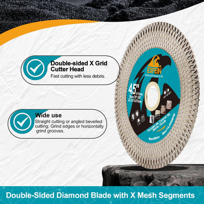 EXFEIN Tile Hole Saw Kit 13pcs - 6/6/8/19/25/35/50/75/102mm Diamond Core Drill Bits, 4/5 Inch Milling Bit + 2 Inch Chamfer Bit + Adapter + 4.5 Inch Grinding & Cutting Disc for Tile Marble Granite