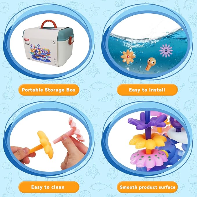 Coral Garden Flower Building Toys for for Toddlers 3-5 Year OldUpgrade DIY Building Blocks Toys for Ages 3-4 GirlsEducational STEM Christmas Birthday Gift for Kids(136PCS)