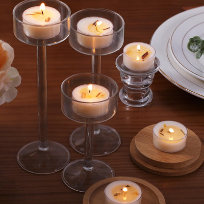 48Pcs Citronella Scented Tealight Candles, Palm Wax White Tea Lights, 4h Long Burning Tea Light Candles with Dried Flowers for Holiday, Wedding, Spa, and Home Decoration