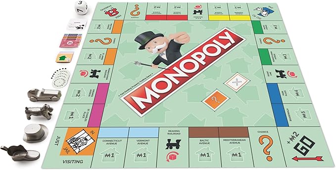 Spin Master Games Monopoly Giant Edition Classic Family Board Game for Indoor &amp Outdoor Play with Oversized Board Screenless Activity 2-4 Players for Ages 6 &amp Up