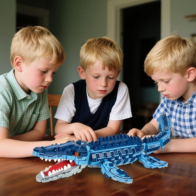 Mosasaur Dinosaurs Building Sets805 Pcs Ocean Animal Building ToysSea Creatures Creativit Model Building SetSTEM World Park Building KitsOffice Home Decor Gifts for AdultsTeens and Kids