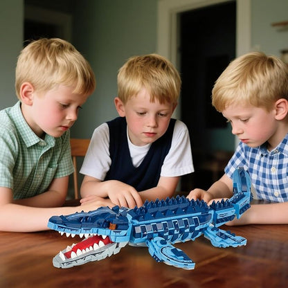 Mosasaur Dinosaurs Building Sets805 Pcs Ocean Animal Building ToysSea Creatures Creativit Model Building SetSTEM World Park Building KitsOffice Home Decor Gifts for AdultsTeens and Kids