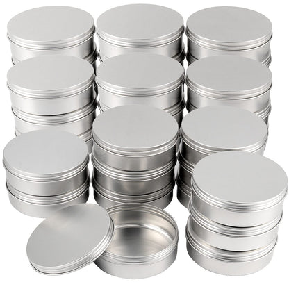 SEHOI 30 Pack 10 OZ Aluminum Tins Cans, Large Round Metal Tins Jars with Screw Lid, Metal Tin Food Candle Containers for Cosmetic, Spices, Candies