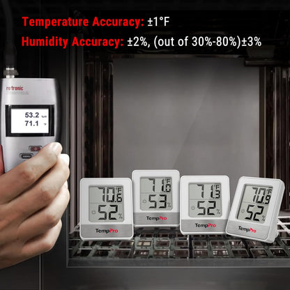 TempPro TP49 Digital Hygrometer & Indoor Thermometer - Accurate Temperature & Humidity Monitor | Compact Design
