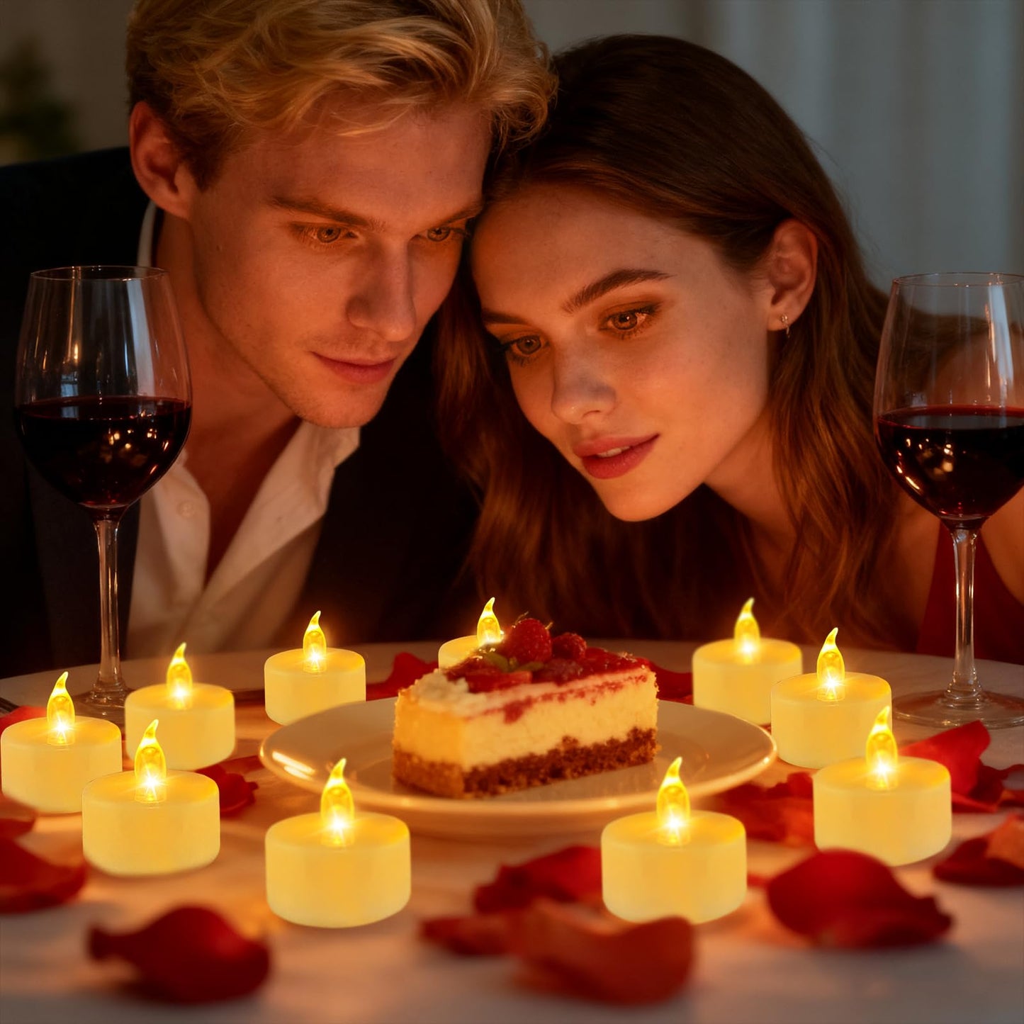 Eloer Tea Lights Flameless Candles, 100 Pack Warm Yellow Battery Operated Flickering Candles 200+ Hours Ideal for Home Decoration Outdoor Wedding Parties (100pack Warm Yellow)