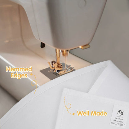 BRILLMAX 6 Pack White Tablecloths 90 x 156 Inch for 8ft Rectangle Tables - 150 GSM Polyester Fabric, Floor Length Drop, Water, Stain & Wrinkle Resistant Cloth Cover for Wedding Reception Banquet
