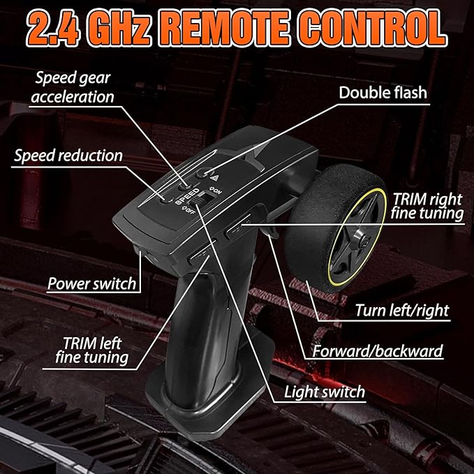 RC Drift car 1/43 Mini Rc Drift car with Gyroscope 2.4GHz Full Proportional Remote control Cars 4WD High Speed Racing with Lights Racing Tires Model Cars Gift for Adults Kids Boys Girls