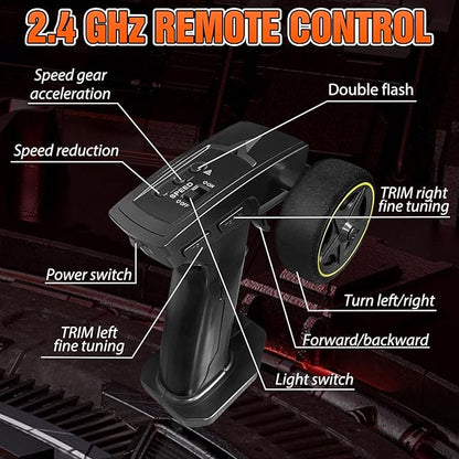 RC Drift car 1/43 Mini Rc Drift car with Gyroscope 2.4GHz Full Proportional Remote control Cars 4WD High Speed Racing with Lights Racing Tires Model Cars Gift for Adults Kids Boys Girls