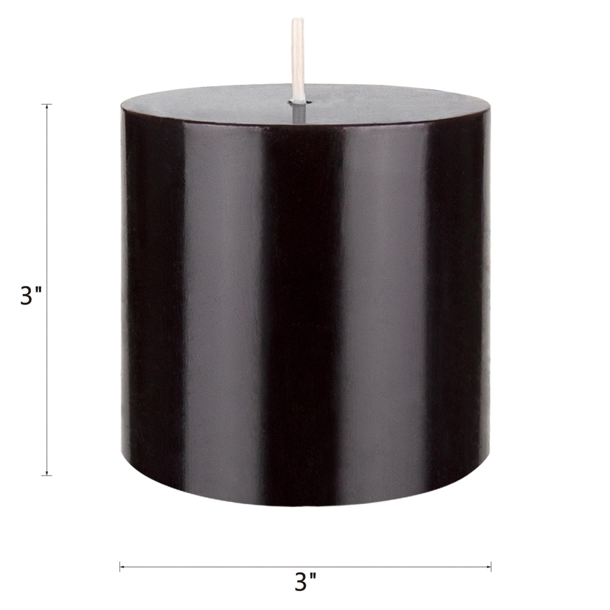 Mega Candles 3 pcs Unscented Solid Black Pillar Candles, Hand Poured Premium Wax Candle 3 Inch x 3 Inch, Home Décor, Spas, Weddings, Occasions, Party, Centerpieces, Holidays, Vigils, Prayers
