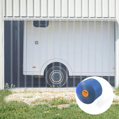 VEVOR Strip Curtain, 100' Length x 12" Width x 0.12" Thickness, Clear PVC Smooth Curtain Strip Door Bulk Roll, Plastic Door Strips for Doorway of Supermarket, Garage, Warehouse, Barn, Pet Animal House
