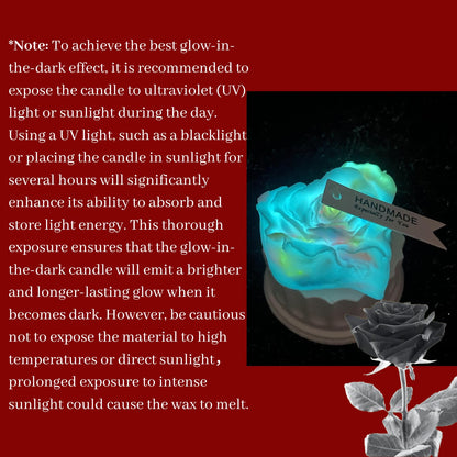 Glow in The Dark Candles for Wax Play Low Heat, Low Temperature Body Safe Drip Candles, Romantic Valentine's Day Massage Soy Candles for Adult Couple (1, Heart)