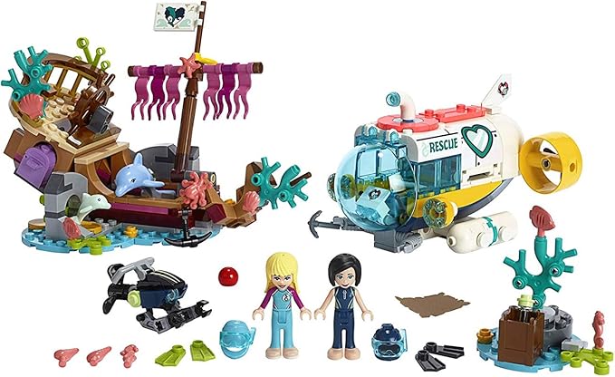 LEGO Friends Dolphins Rescue Mission 41378 Building Kit with Toy Submarine and Sea Creatures Fun Sea Life Playset with Kacey and Stephanie Minifigures for Group Play (363 Pieces)