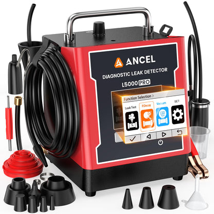 ANCEL L5000 PRO EVAP Turbo Smoke Machine Automotive Leak Detector – Smoke Tester Adds Pressure Decay & Vacuum Test for All Systems, Built-in Pump, 0.4-20 PSI, LCD Screen, Detects Micro to Major Leaks