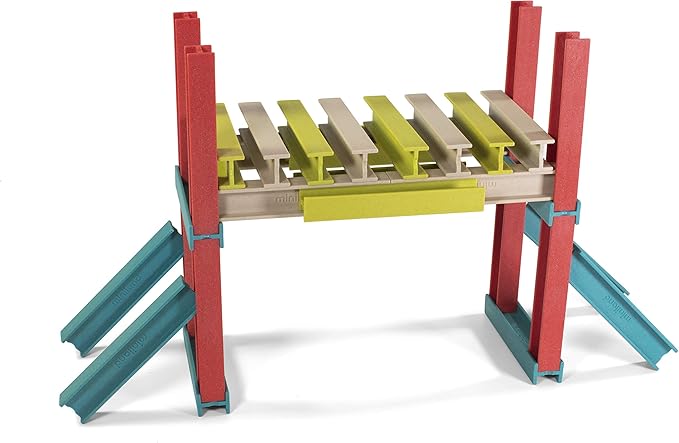 Miniland ECO Beams Building Set - STEM Multicolor Skill Concentration Activity Guide Different Levels of Difficulty
