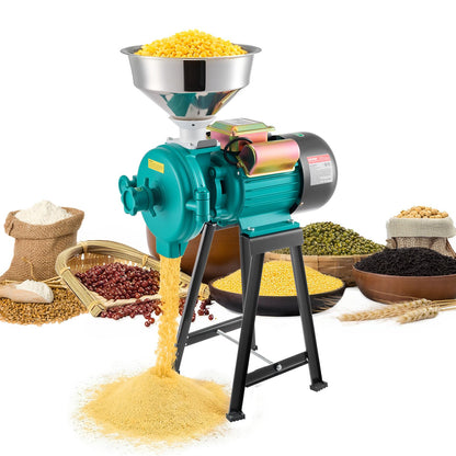 VEVOR Electric Grain Mill Grinder, Commercial Spice Grinders, 1500W Cast Iron Pulverizer Powder Machine with Non-Slip Rubber Feet, for Dry Grains, Spices, Cereals, Coffee, Corn & Pepper