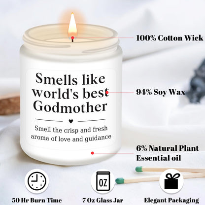Homsolver Godmother Gifts from Godchild, Godmother Proposal Gift,Mothers Day Birthday Christmas Gift for Godmother's, Godmother's Scented Candles