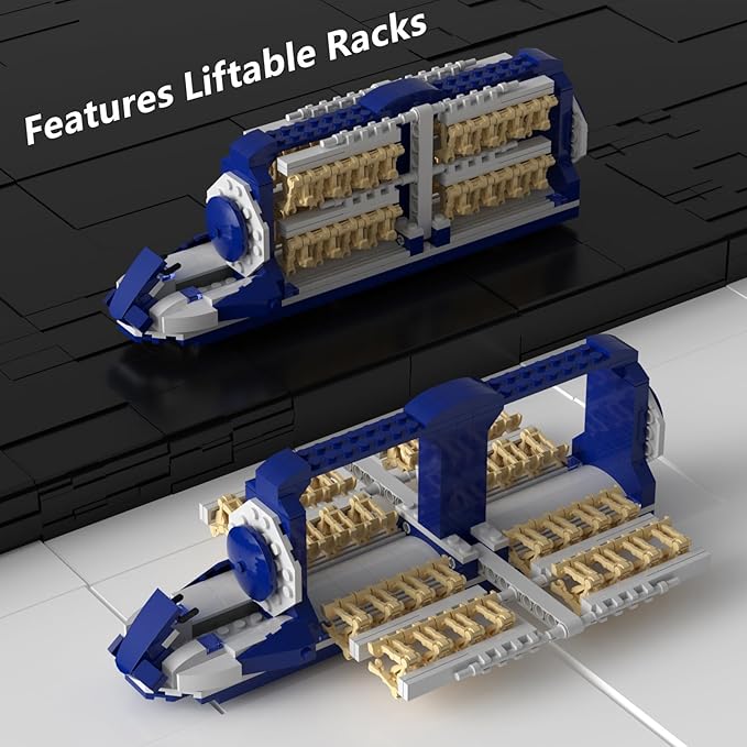 Droid Army Compatible with Lego Platoon Attack Craft Building Set with 33 Battle Droids &amp 1 Pilot Droid Battle Pack Toy Gift for Star Fans Boys Kids Ages 6+ (Upgrade Version)