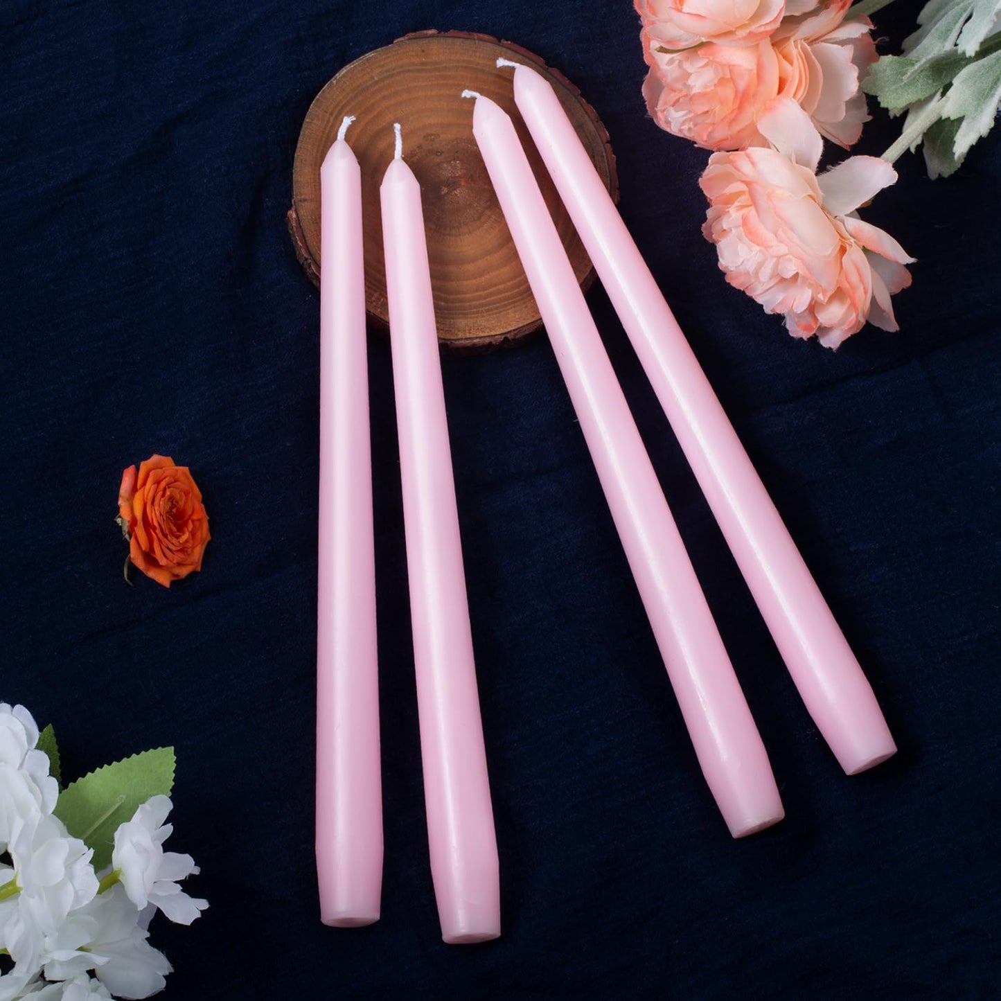 Everymoment Pink Taper Candles - 12 Pack 10 Inch Candlesticks - Dripless & Smokeless for 8 Hours - Unscented Paraffin Wax - Ideal for Wedding Mother’s Day Valentine's Day Baby Shower & Romantic Decor