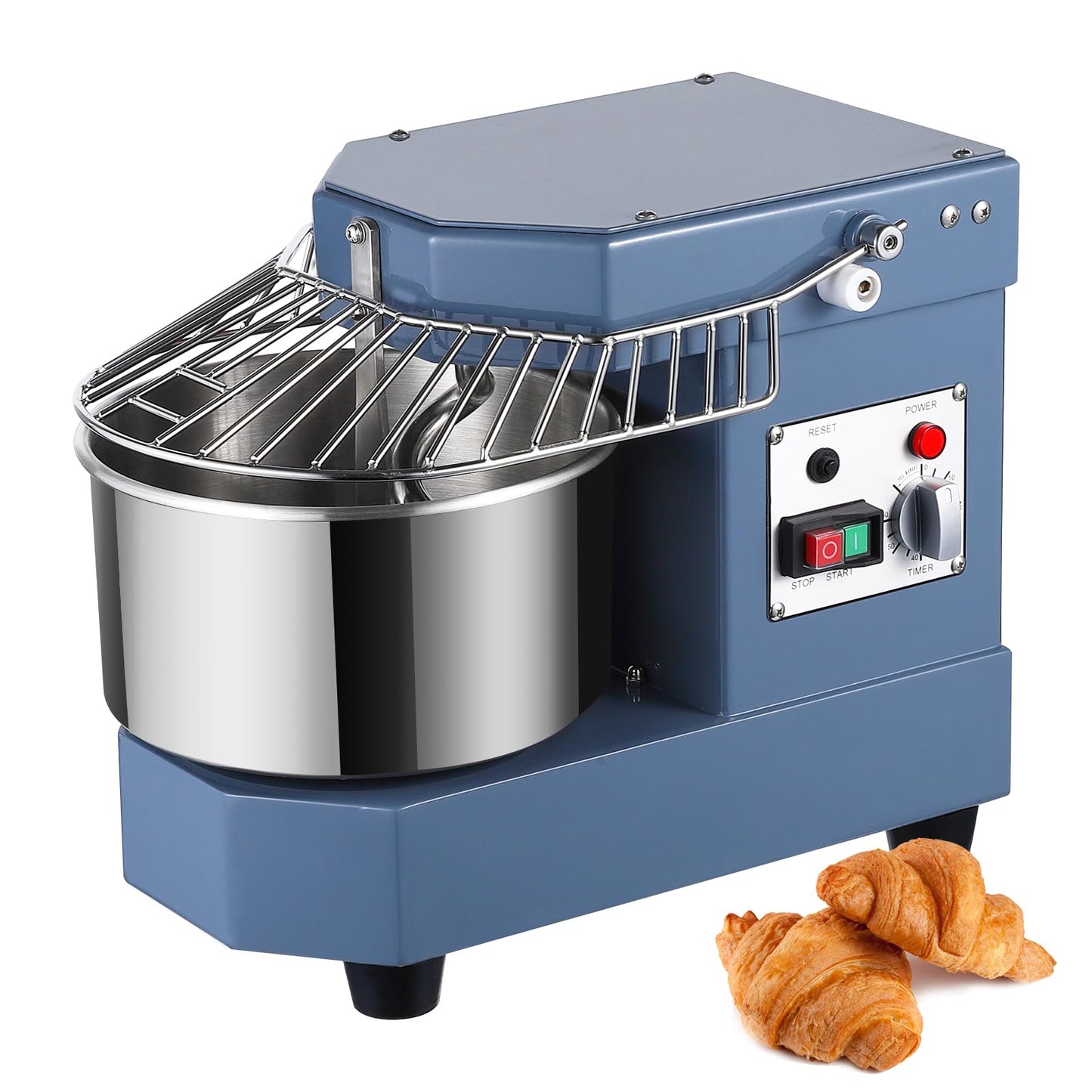 Commercial Dough Mixer, Garvee 8 QT Food Mixer 450W Dual Rotating Dough Kneading Machine with Stainless Steel Bowl, Stand Mixer with Safety Shield, 110V for Restaurant, Bakeries, Pizzeria