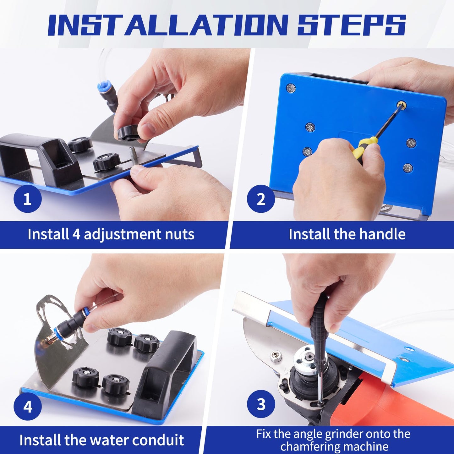 45 Degree Tile Chamfering Tool， Angle grinder stand for 45-degree chamfer cutting of ceramic tiles，It is applicable to the type 100 angle grinder and the angle can be adjusted.