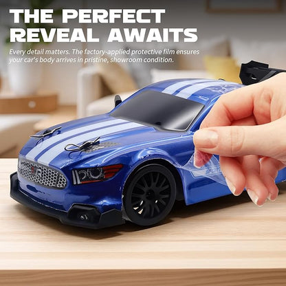 RC Drift Car 1:24 Scale Remote Control Vehicle for Kids2.4GHz 20KM/H 4WD High Speed RC Cars with LED Light Two Batteries &amp Drifting Tires Racing Sport Toy Cars for Adults Boys Girls Kids 8606BK